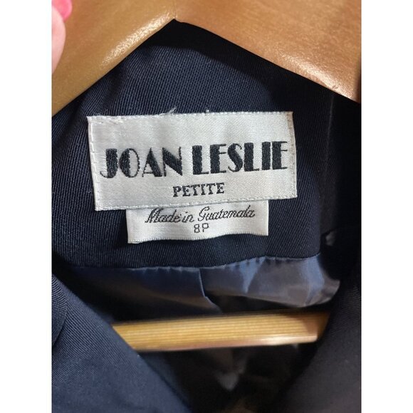 Joan Leslie Navy Gold Insignia Single Button Blazer Sz 8P - Picture 5 of 10
